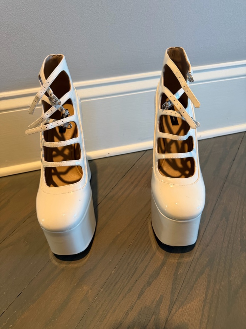 Marc Jacobs White Patent Platform Mary Janes